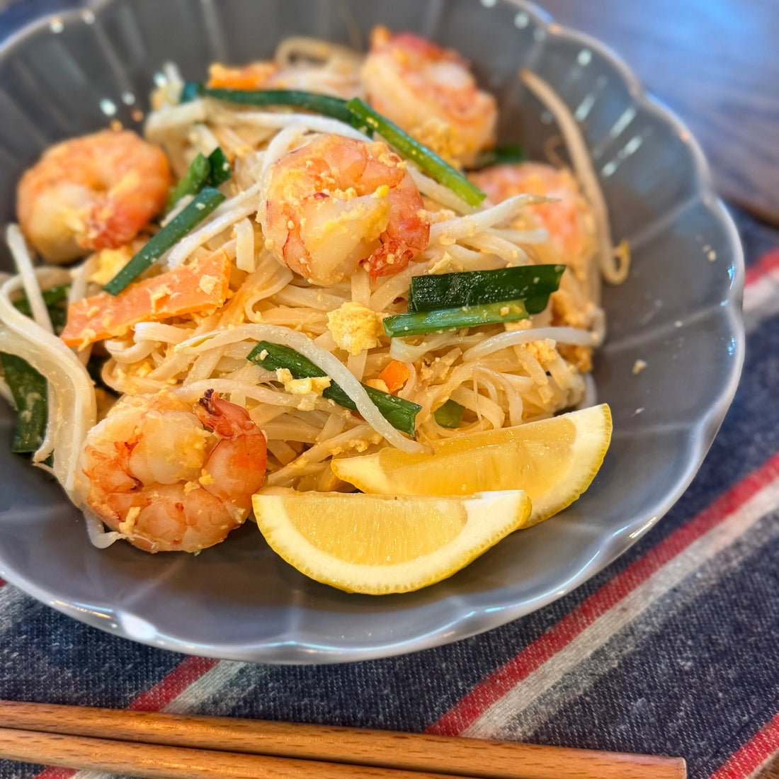 エビのパッタイ　～タイ風　米麺焼きそば～