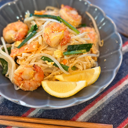エビのパッタイ　～タイ風　米麺焼きそば～